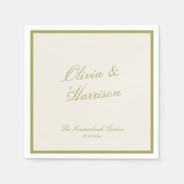 Guardanapo De Papel Olive Green Classic Wedding