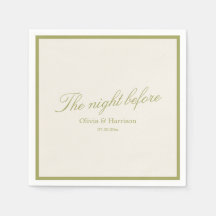 Olive Green Rehearsal Dinner Napkins