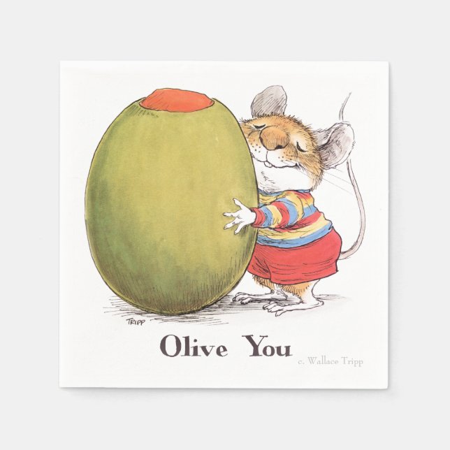 Guardanapo De Papel Olive You Mouse Coctail Napkin (Frente)