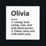 Guardanapo De Papel OLIVIA Definição Nome Personalizado Funny Birthday<br><div class="desc">Defina o seu estilo com o nome personalizado 'Definição OLIVIA' - uma ideia divertida e única de presente de aniversário. Vista seu nome com orgulho!</div>