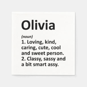 Guardanapo De Papel OLIVIA Definição Nome Personalizado Funny Birthday