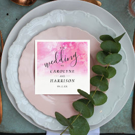 Guardanapo De Papel Ombre Watercolor Wedkins - Rosa