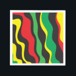 Guardanapo De Papel Onda do Rasta Vermelho Amarelo Verde Preto Festa<br><div class="desc">Personalize com qualquer texto.</div>