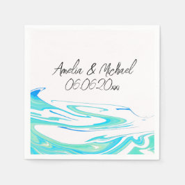 Guardanapo De Papel Onda Turquesa Personalizada
