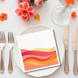Guardanapo De Papel Ondas de Cores do Pôr do Sol Casamento Moderno