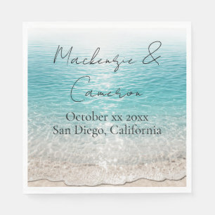 Guardanapo De Papel Ondas de Praia & Água Clara Nome Personalizado Tro