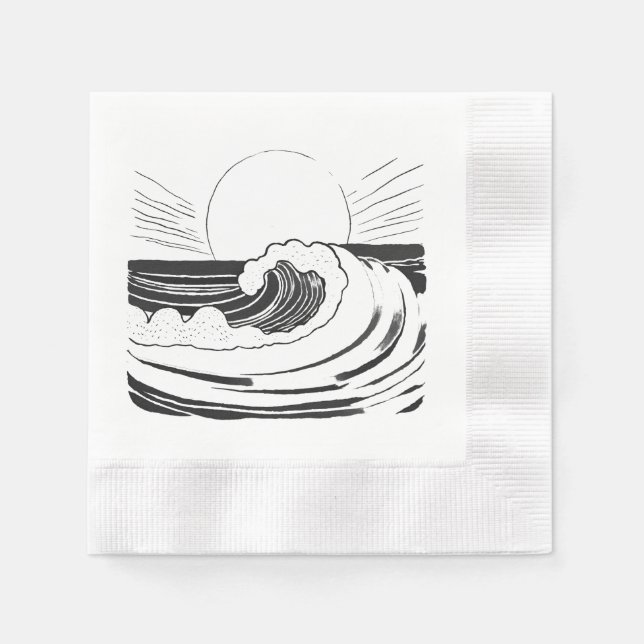 Guardanapo De Papel Ondas do Oceano (Frente)
