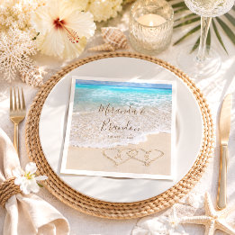 Guardanapo De Papel Ondas do Oceano Azul Casamento Tropical na Praia