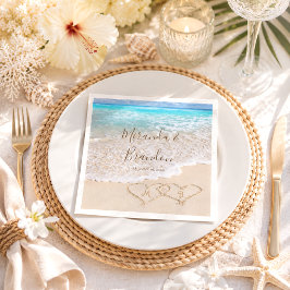 Guardanapo De Papel Ondas do Oceano Azul Casamento Tropical na Praia