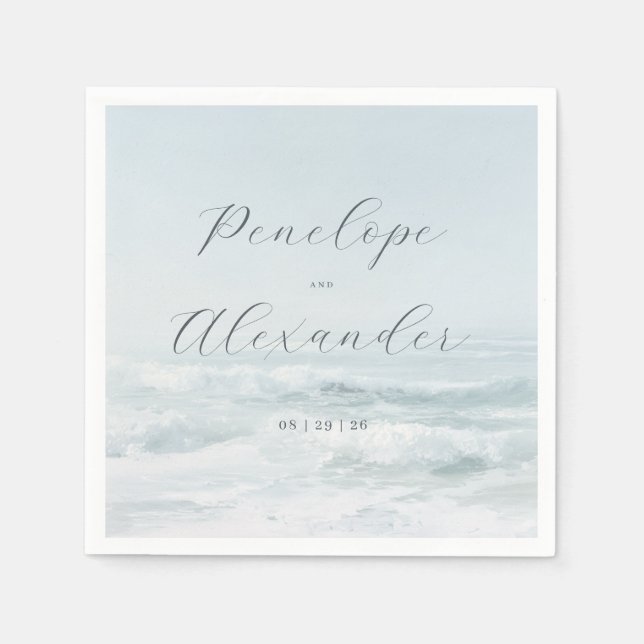 Guardanapo De Papel Ondas Serenas do Oceano Azul (Frente)