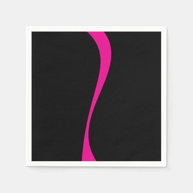 Guardanapo De Papel Ondas simples 2 em magenta e preto (Frente)