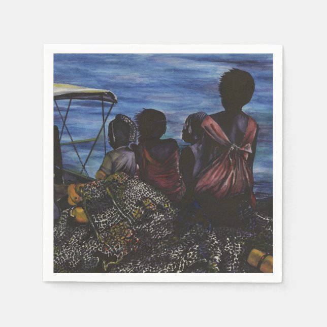 Guardanapo De Papel Onde está o Pai? Ilha Harbour, Bahamas (Frente)