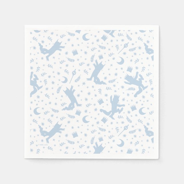 Guardanapo De Papel Onde o Wild Things Blue Floral (Frente)