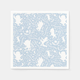 Guardanapo De Papel Onde os Monstros Azul Padrão Floral