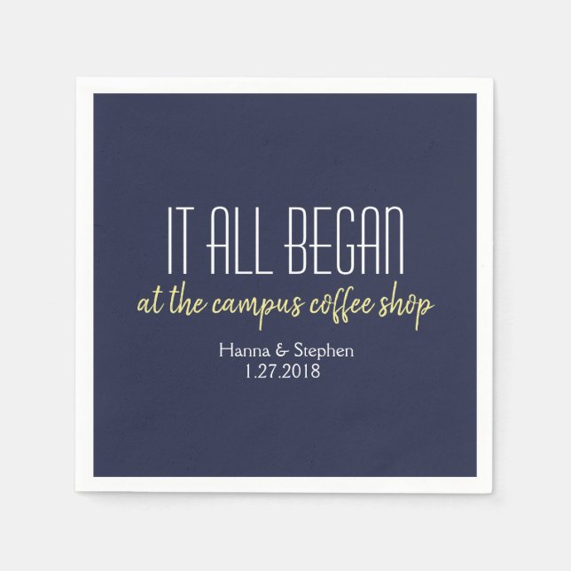 Guardanapo De Papel Onde tudo começou a história do amor (Frente)