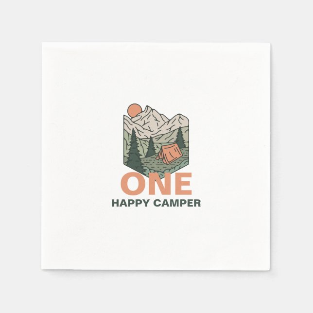 Guardanapo De Papel One Happy Camper First Birthday (Frente)