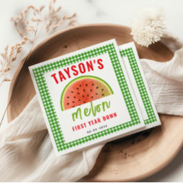 Guardanapo De Papel One in a Melon 1st Birthday – Cute Watermelon