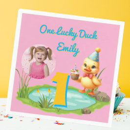 Guardanapo De Papel One Lucky Duck Kids 1st Birthday Photo