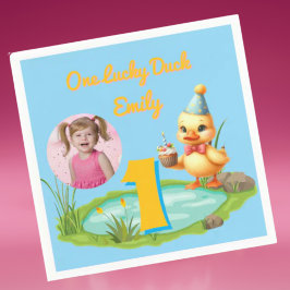Guardanapo De Papel One Lucky Duck Kids 1st Birthday Photo