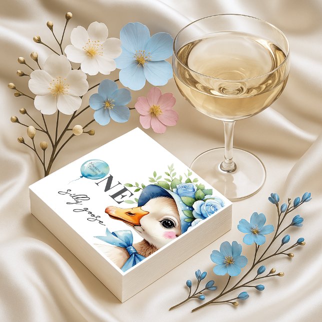 Guardanapo De Papel One Silly Goose Boy Birthday  (Criador carregado)