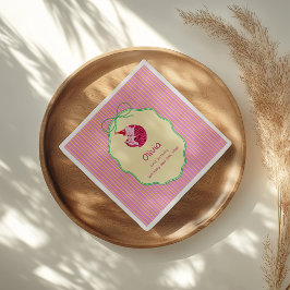 Guardanapo De Papel One Sleepy Cat 1st Birthday – Yellow Stripes