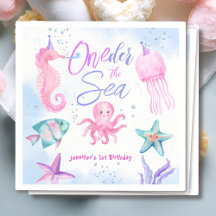 ONEder O Mar | Mermaid 1º aniversário Cute Oceano 