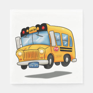 Guardanapo De Papel Ônibus Escolar Cartoon