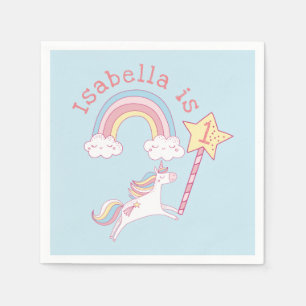Guardanapo De Papel Ontem de Magia do Unicorn Colorida Personalizável