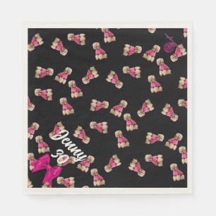 Guardanapo De Papel Oodles De Poodles (Rosa em Preto)