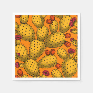 Guardanapo De Papel Opuntia florescente em amarelo