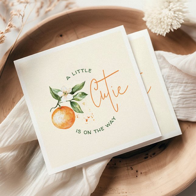 Guardanapo De Papel Orange Citrus Little Cutie Chá de fraldas Napkins (Criador carregado)