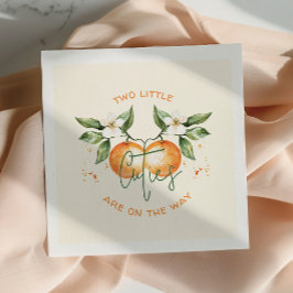 Guardanapo De Papel Orange Citrus Two Little Cuties Twin Baby Shower