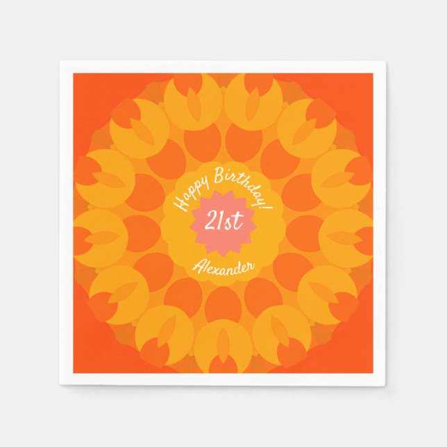 Guardanapo De Papel Orange Delight Kaleidoscope Napkins (Frente)