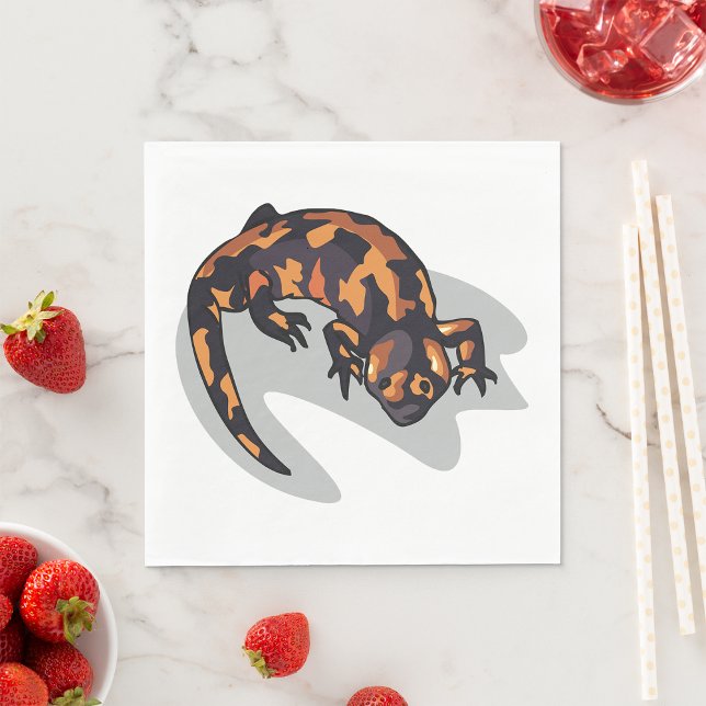 Guardanapo De Papel Orange E Black Lizard Napkins (Criador carregado)