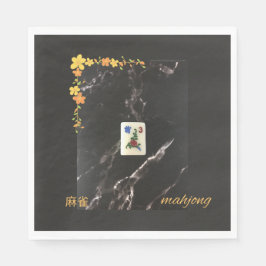 Guardanapo De Papel Orange floral mahjong napkin