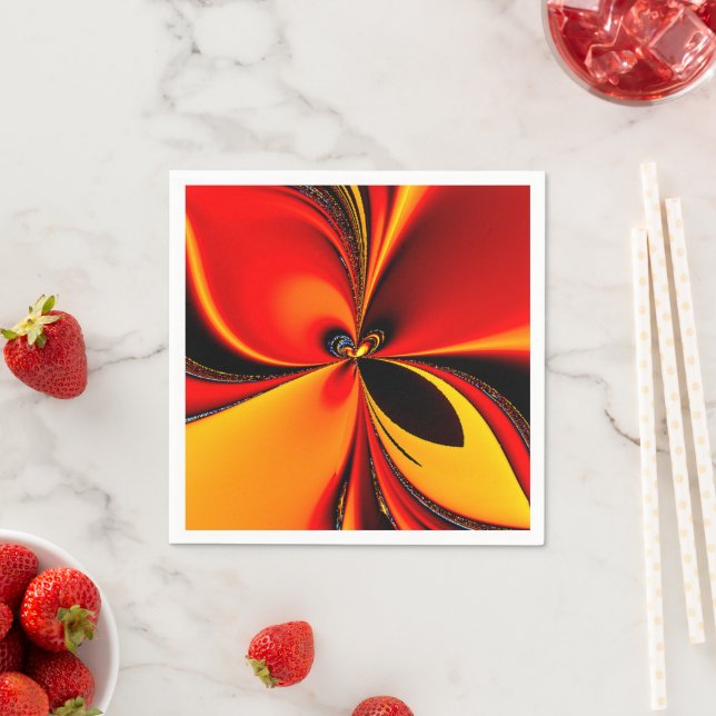 Guardanapo De Papel Orange Fury Fractal  (Insitu)