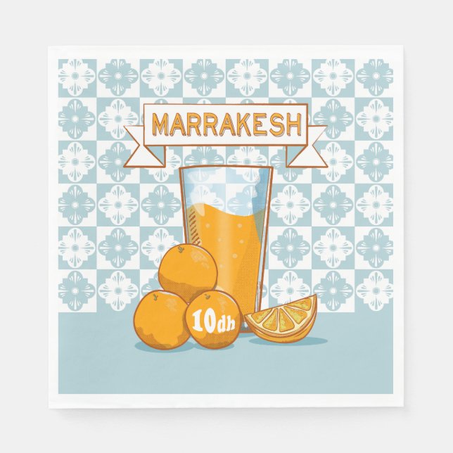 Guardanapo De Papel Orange Juice Marrakesh Marrocos (Frente)