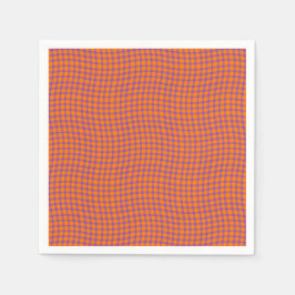 Guardanapo De Papel Orange Purple Plaid Checker Seamless Pattern