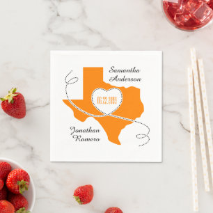 Guardanapo De Papel Orange Texas Curling Ribbon Data de Casamento