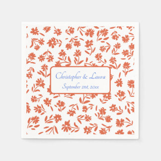 Guardanapo De Papel Orange Verona Sunset Floral Wedding