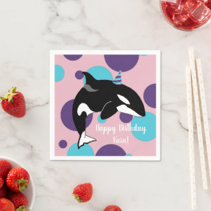 Guardanapo De Papel Orca Killer Whale Birthday