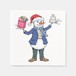 Guardanapo De Papel Organizador de Eventos Homem de Neve Natal 2026 Fe