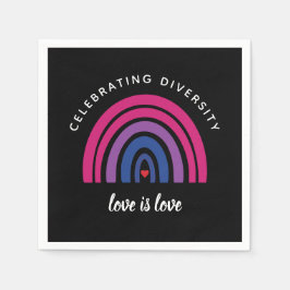 Guardanapo De Papel Orgulho Bissexual Celebrando Diversidade O Amor É 