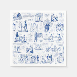 Guardanapo De Papel Orgulho e Preconceito de Citações Azuis do Toile I