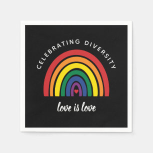 Guardanapo De Papel Orgulho gay LGBT Celebrando Diversidade O Amor É A