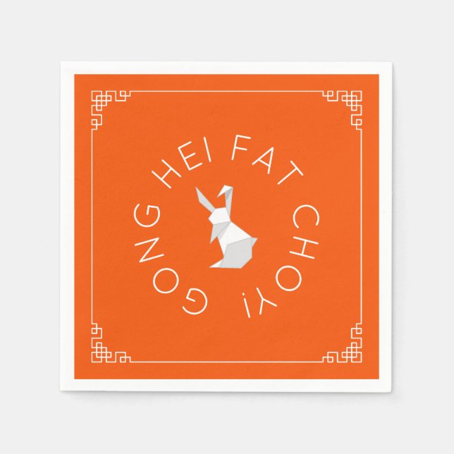 Guardanapo De Papel Origami Rabbit Napkins chinês de ano novo (Frente)