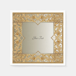 Guardanapo De Papel Ornamentado Dourado moderno Napkins