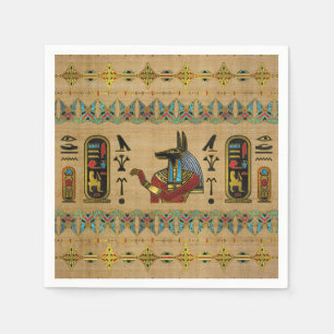 Guardanapo De Papel Ornamento de Anubis do egípcio no papiro