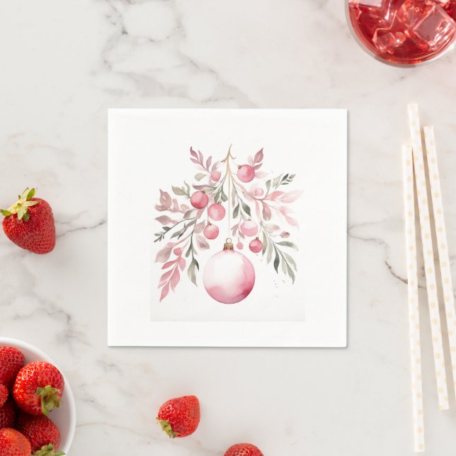Guardanapo De Papel Ornamento Rosa de Natal (Insitu)
