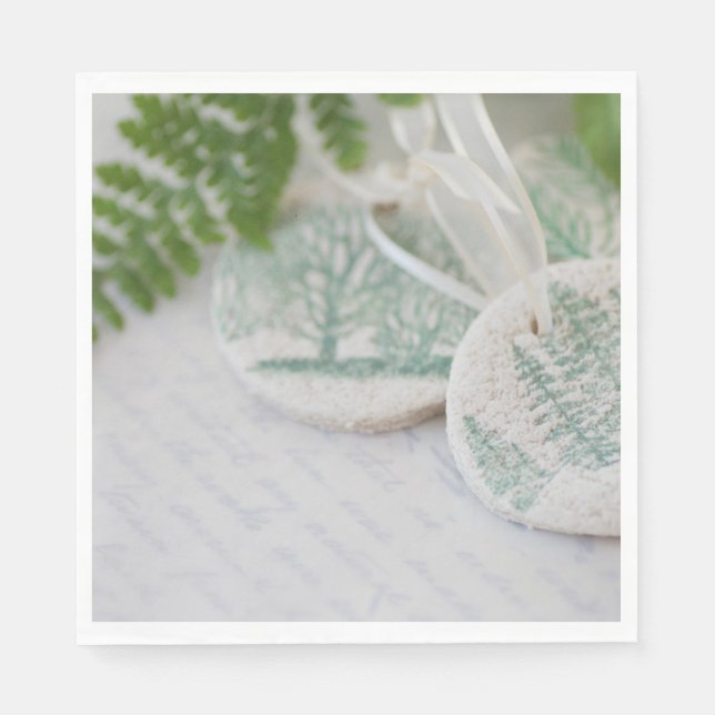 Guardanapo De Papel Ornamentos de árvores de massa salgada em letras d (Frente)